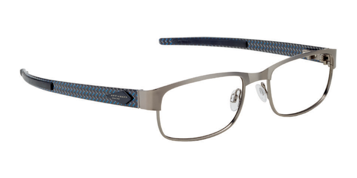 PEWTER FRONT BLUE TWEED TEMPLES